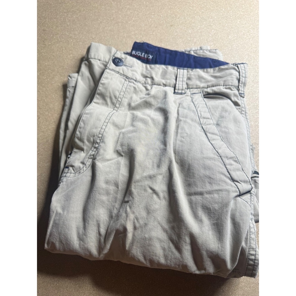 Bugle Boy Mens 34x30 Convertible Cargo Pants Khaki Zip Off Shorts Hiking Tan